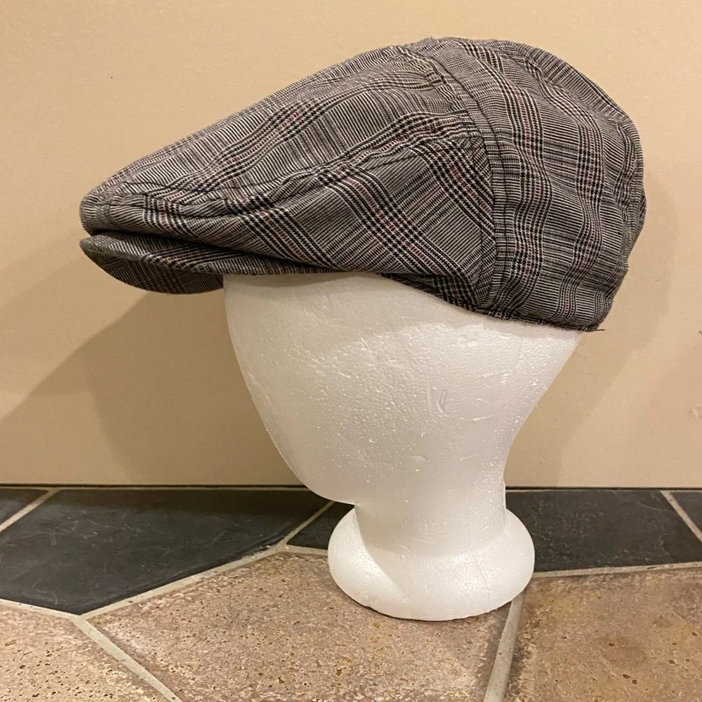 Y2K D&Y Glen Plaid Ivy Cap Black White Pink